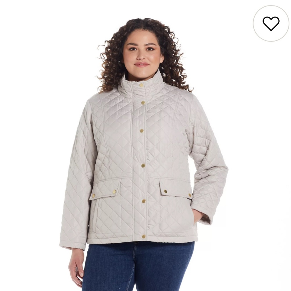 Weatherproof Quilted Jacket in Light Beige Plus Size